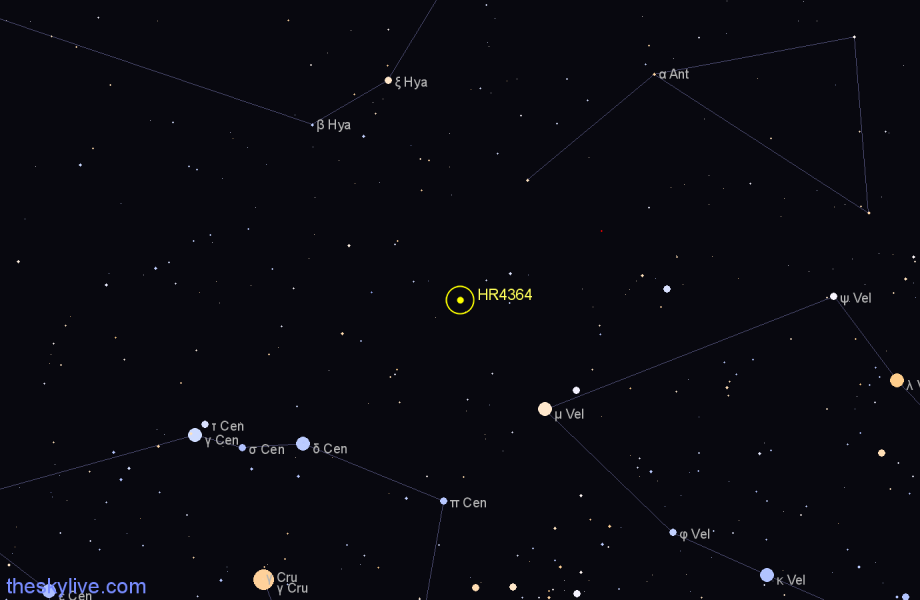 Finder chart HR4364 star