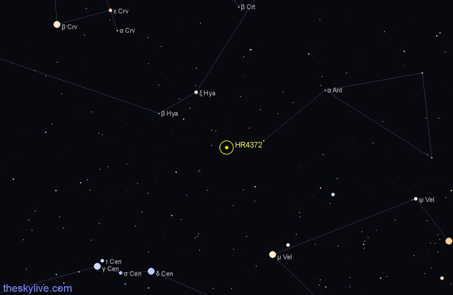 Finder chart HR4372 star
