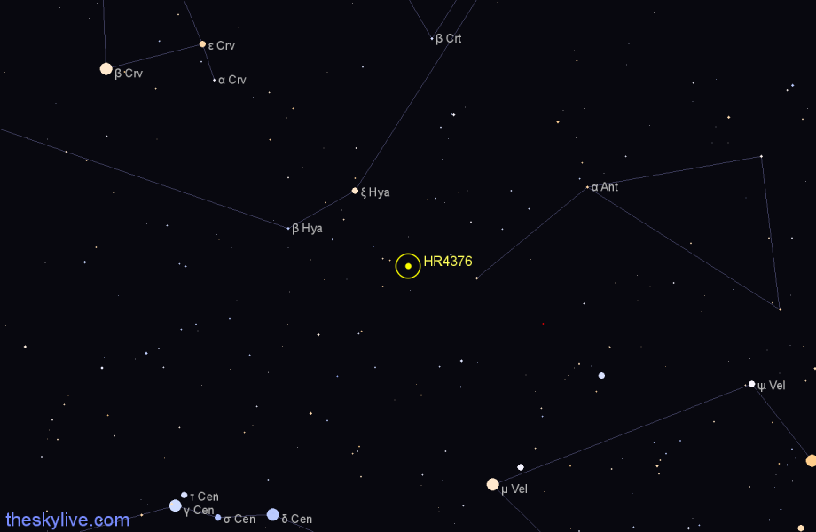 Finder chart HR4376 star