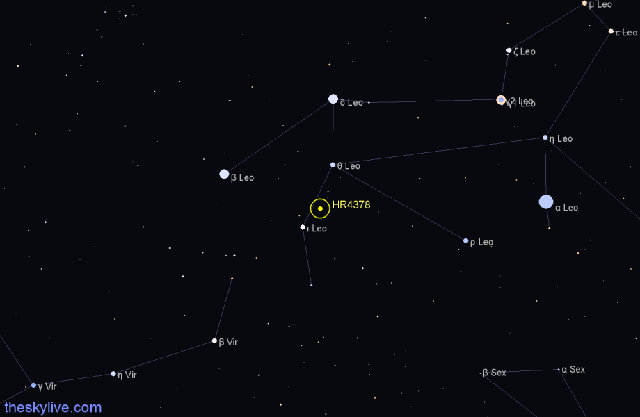 Finder chart HR4378 star