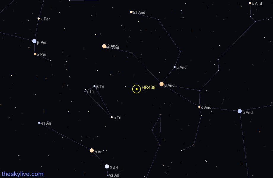 Finder chart HR438 star