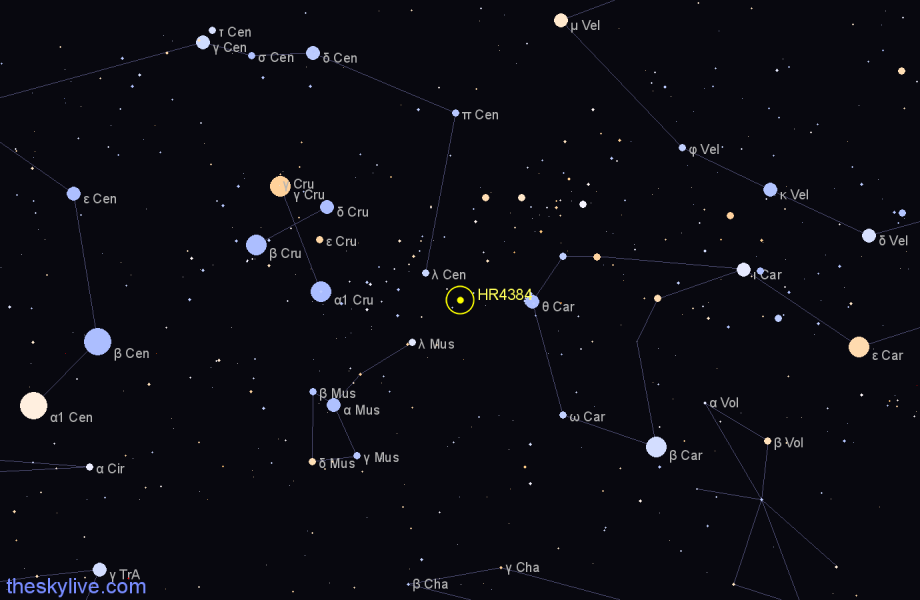 Finder chart HR4384 star