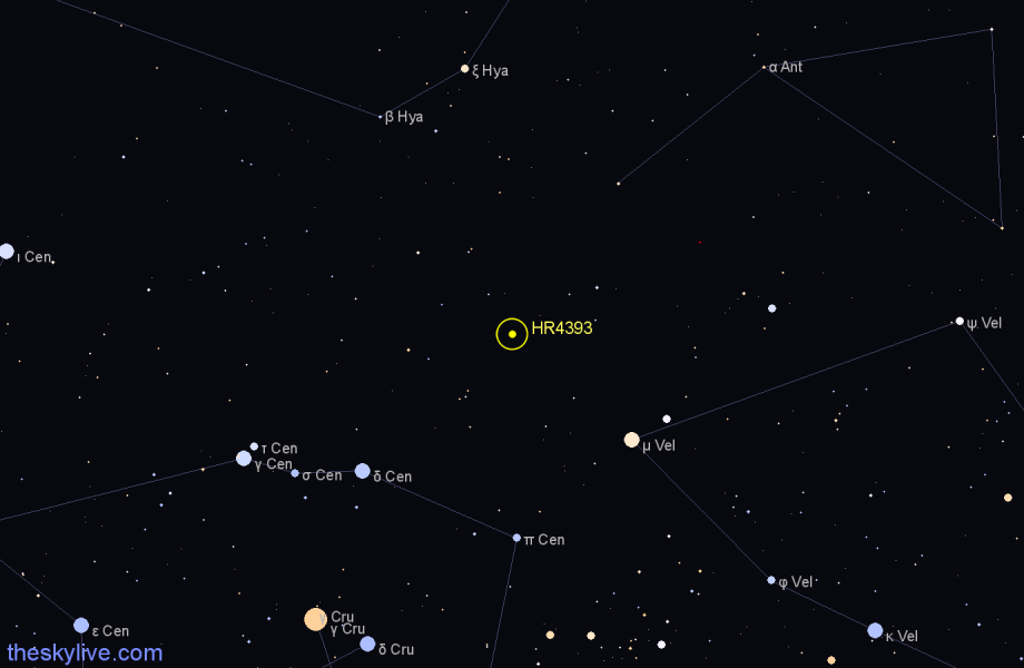 Finder chart HR4393 star