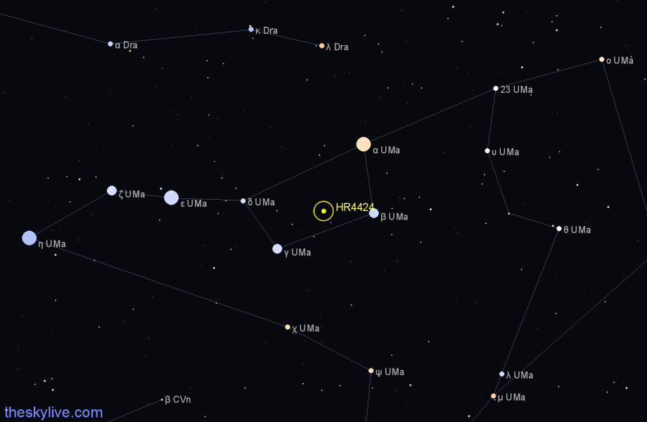 Finder chart HR4424 star