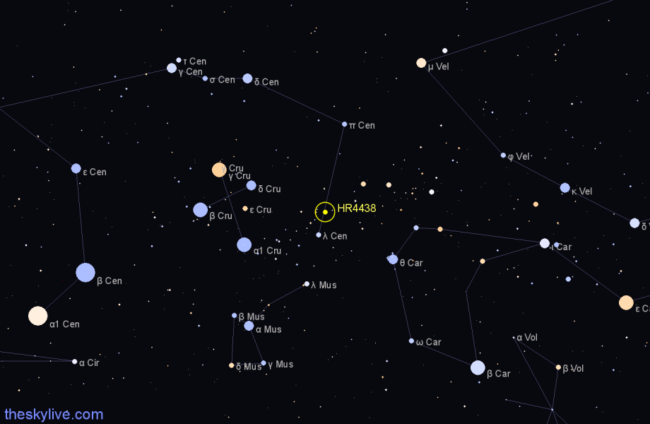 Finder chart HR4438 star