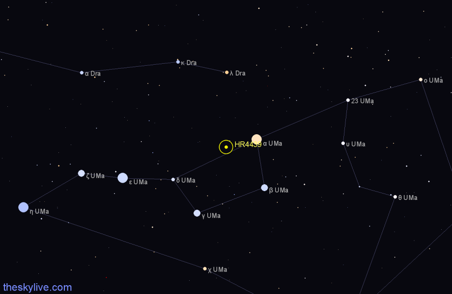 Finder chart HR4439 star
