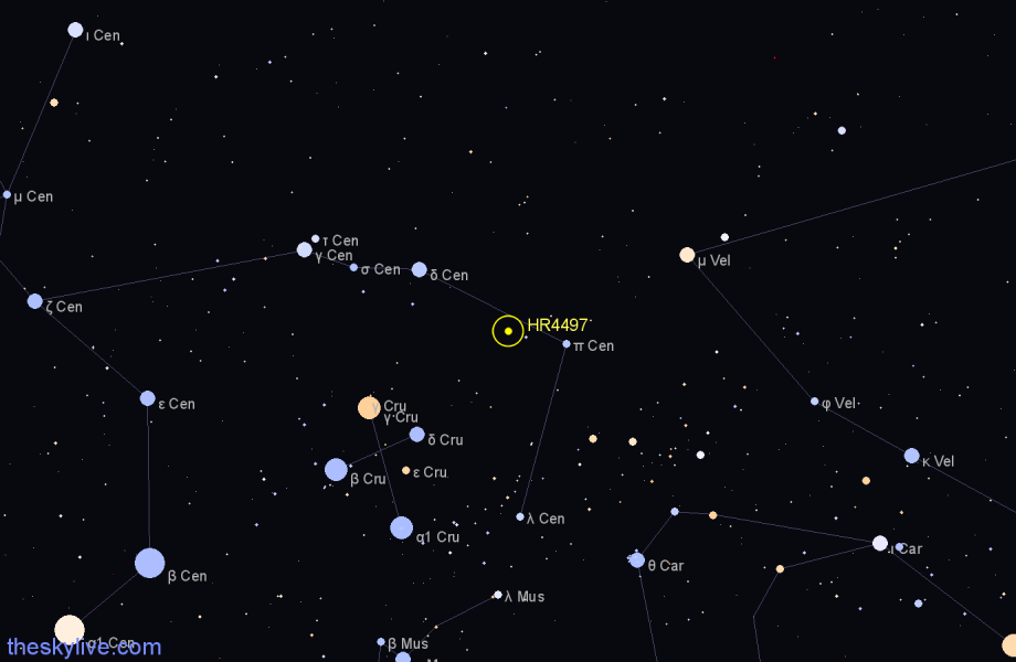 Finder chart HR4497 star
