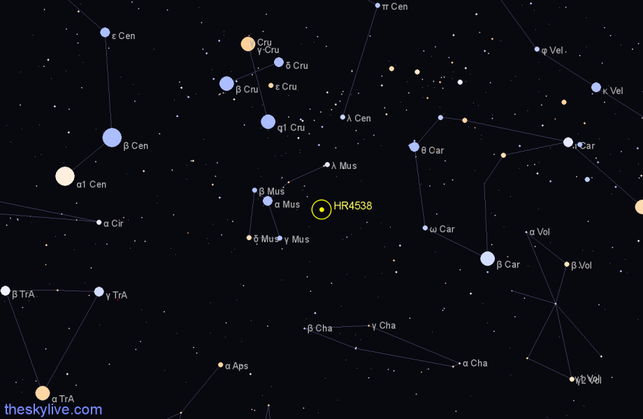 Finder chart HR4538 star