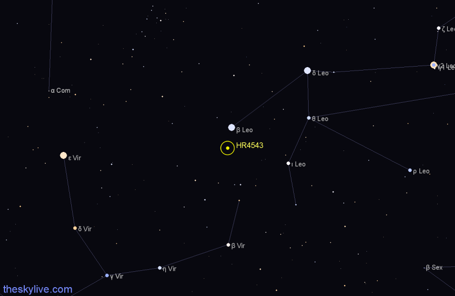 Finder chart HR4543 star