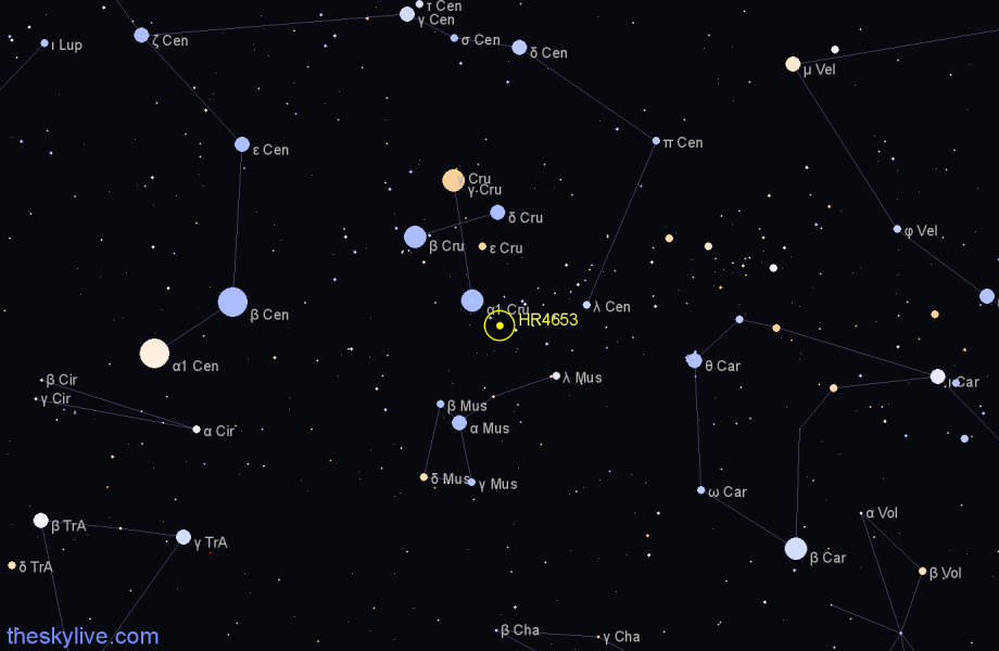 Finder chart HR4653 star