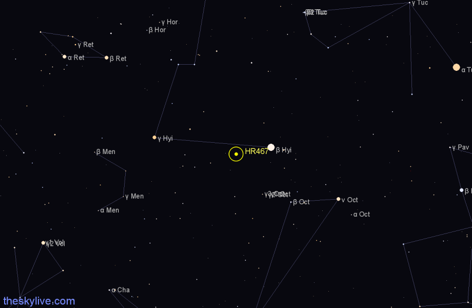 Finder chart HR467 star