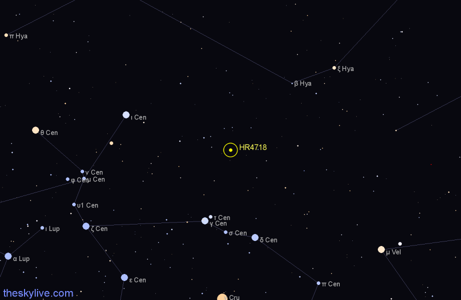 Finder chart HR4718 star