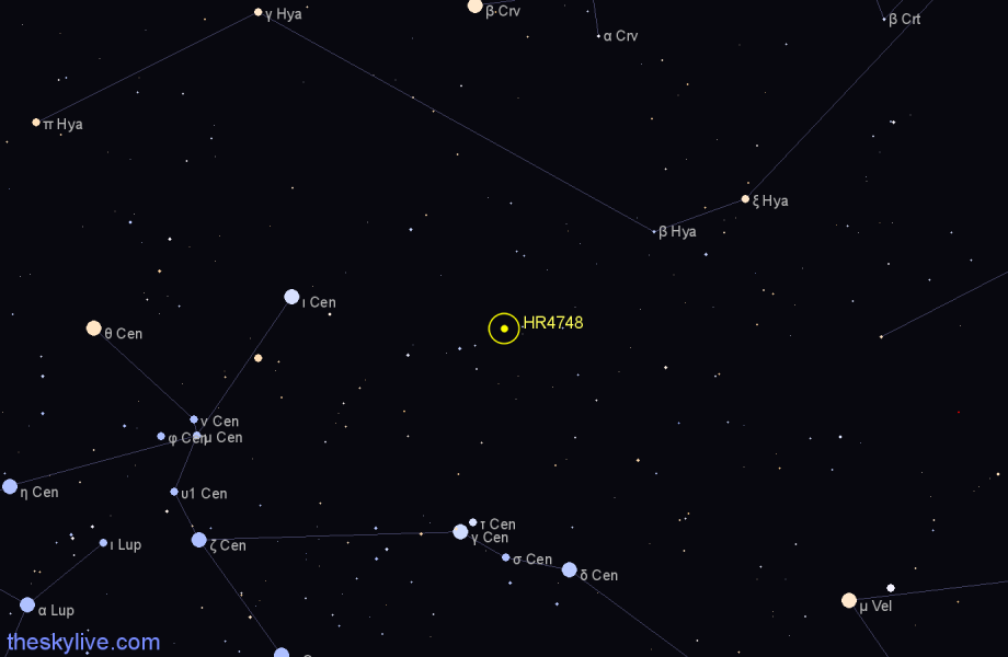 Finder chart HR4748 star