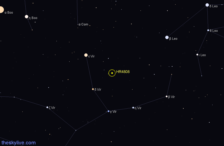 Finder chart HR4808 star