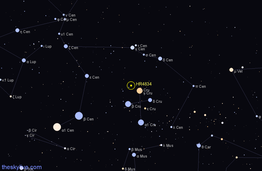 Finder chart HR4834 star