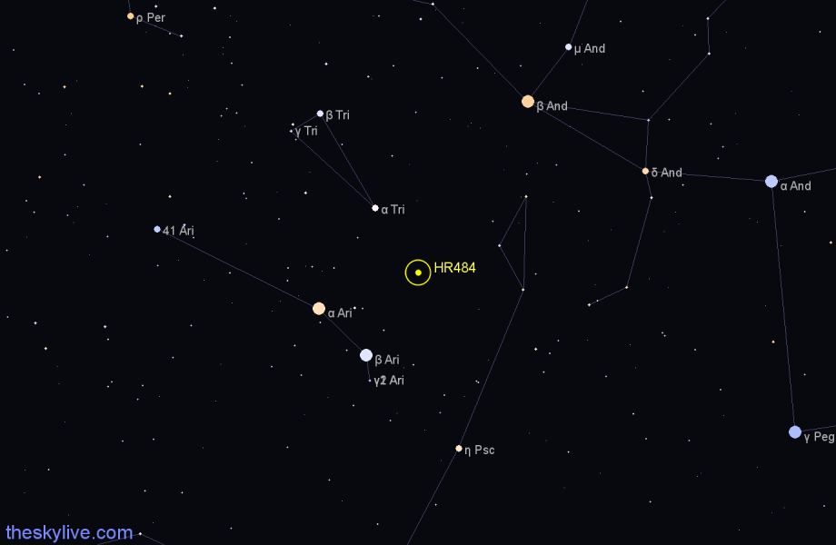 Finder chart HR484 star
