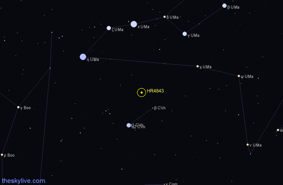 Finder chart HR4843 star