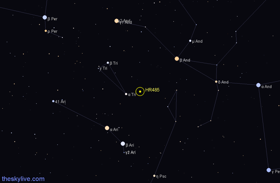 Finder chart HR485 star