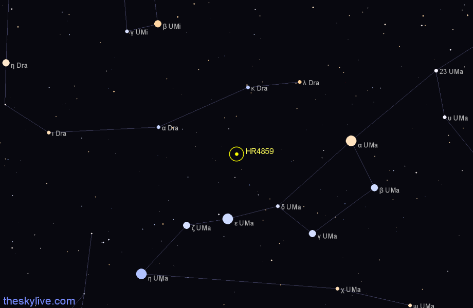 Finder chart HR4859 star