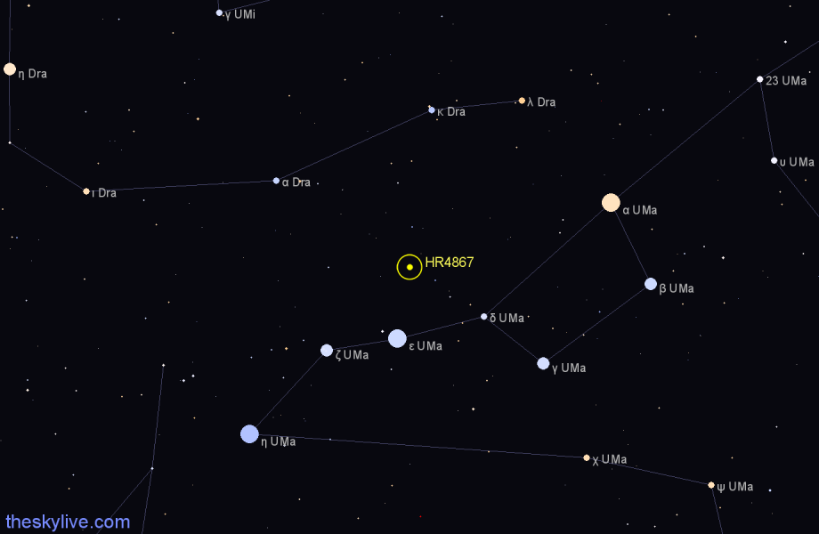 Finder chart HR4867 star
