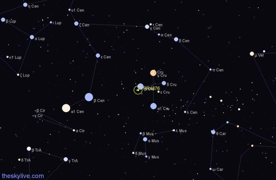 Finder chart HR4876 star