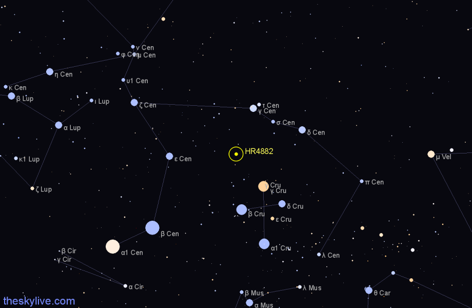 Finder chart HR4882 star
