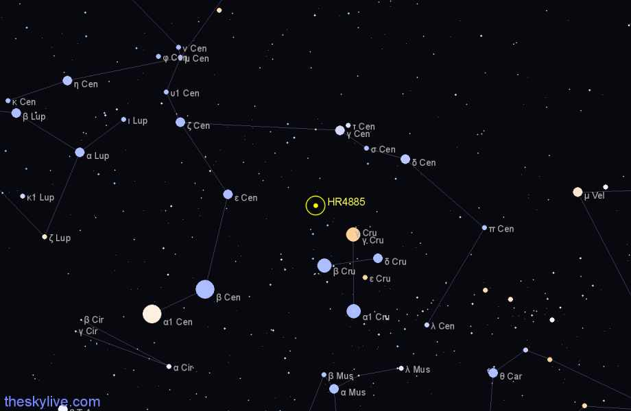 Finder chart HR4885 star