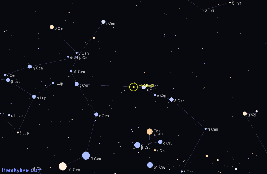 Finder chart HR4888 star