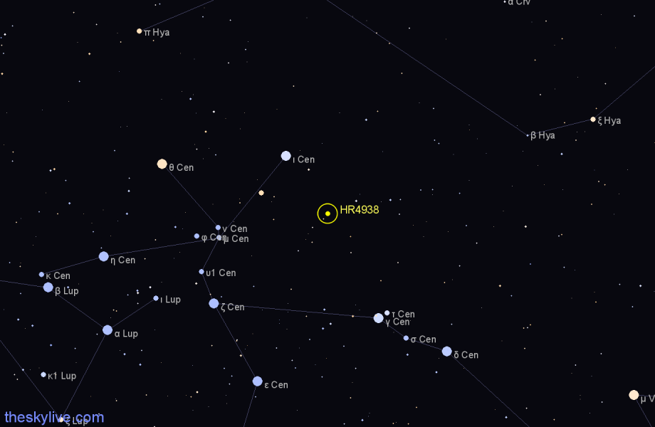 Finder chart HR4938 star