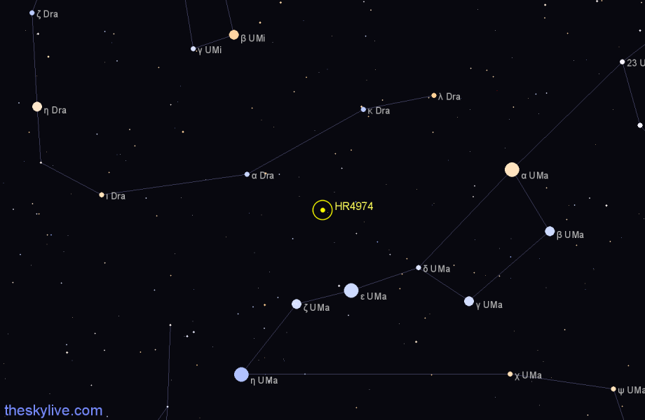 Finder chart HR4974 star