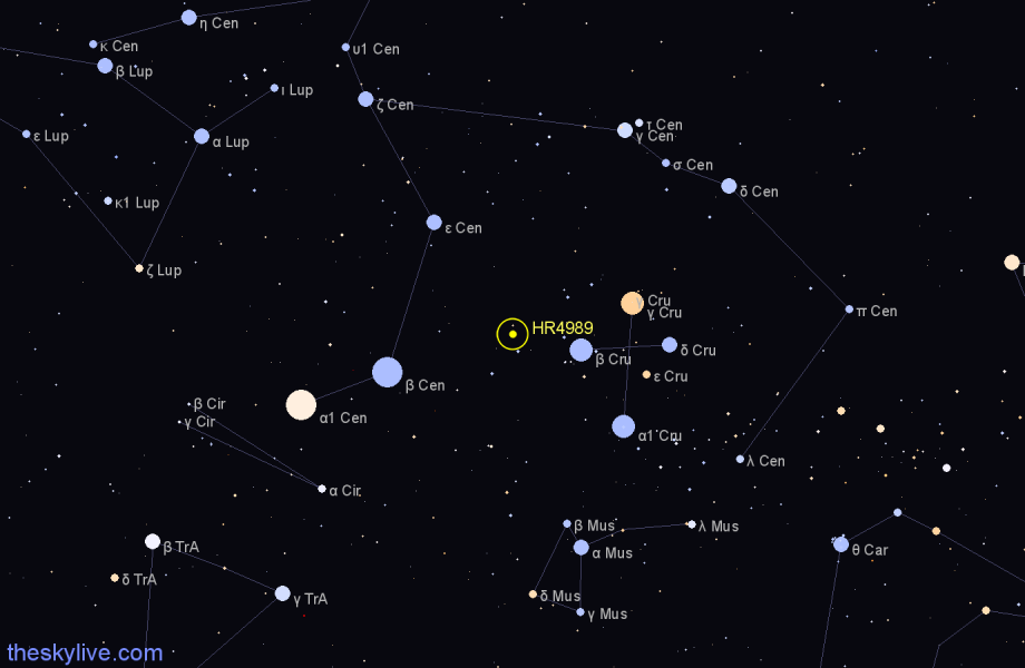 Finder chart HR4989 star
