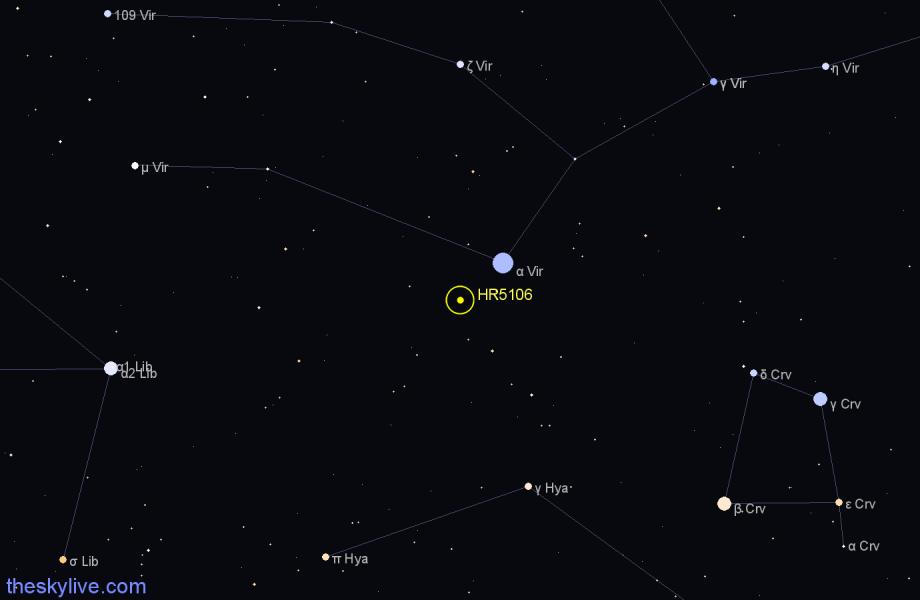 Finder chart HR5106 star