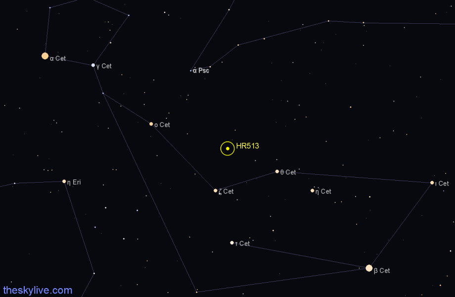 Finder chart HR513 star