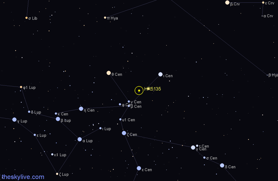 Finder chart HR5135 star