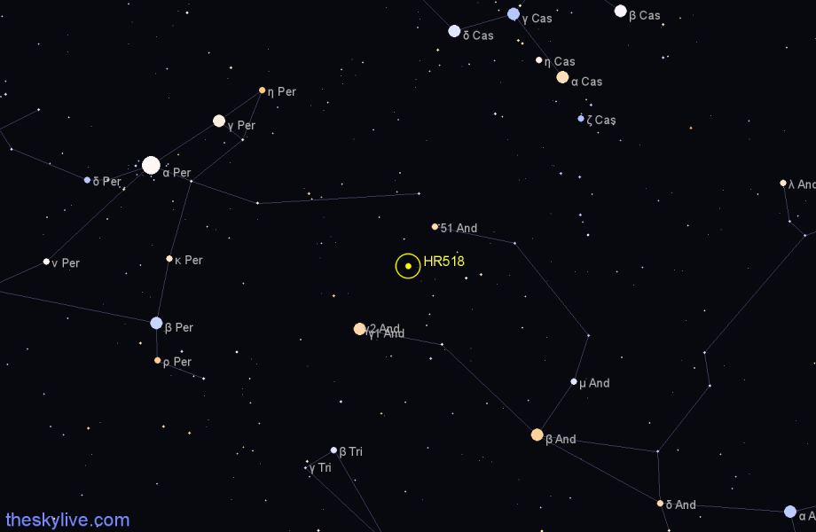 Finder chart HR518 star