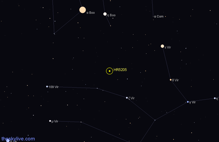 Finder chart HR5205 star