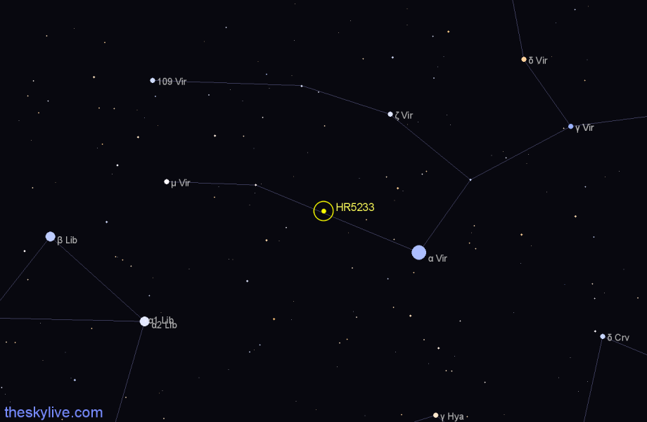 Finder chart HR5233 star