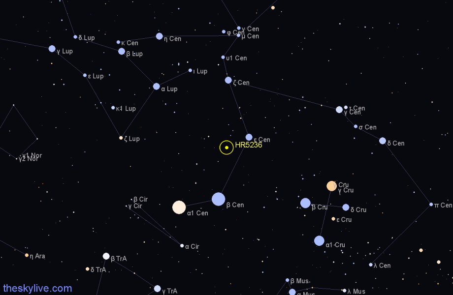 Finder chart HR5236 star