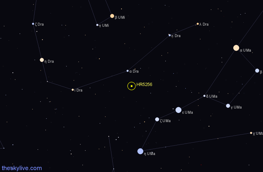 Finder chart HR5256 star
