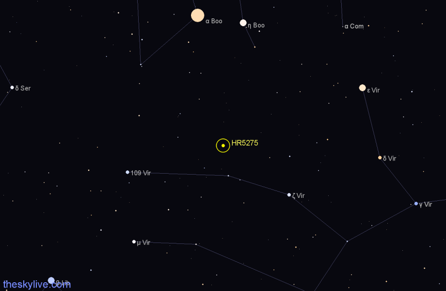 Finder chart HR5275 star