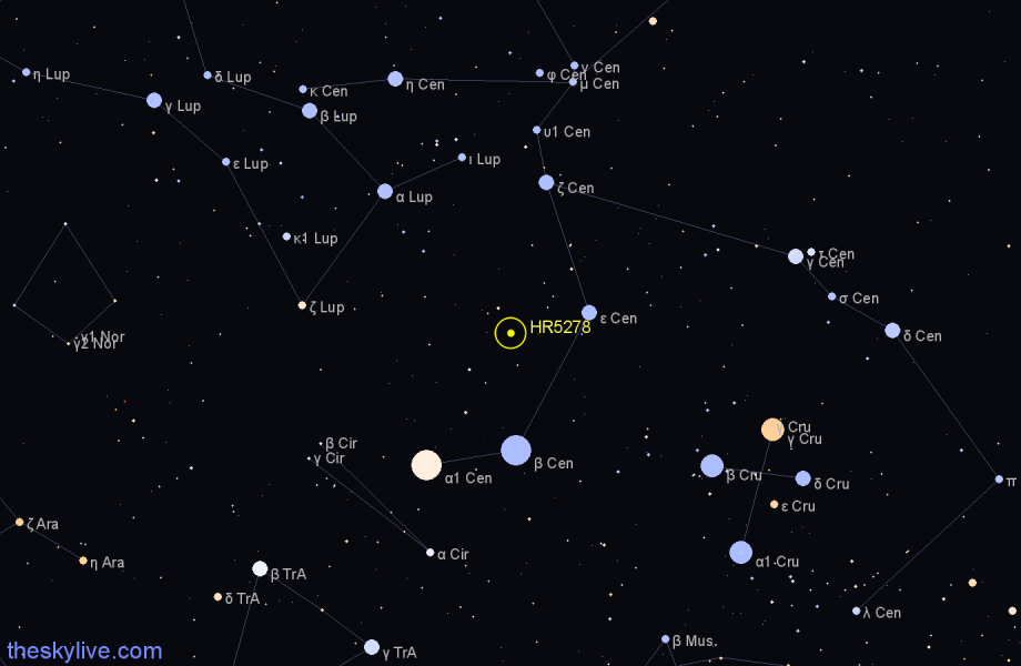 Finder chart HR5278 star