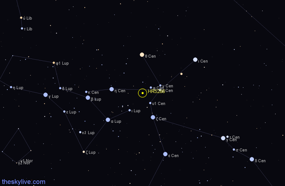Finder chart HR5286 star
