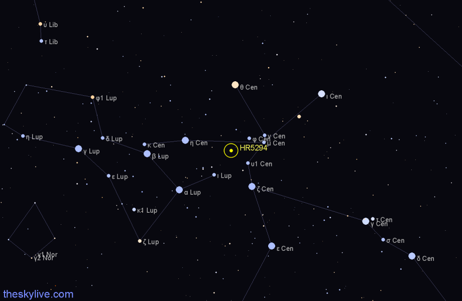 Finder chart HR5294 star