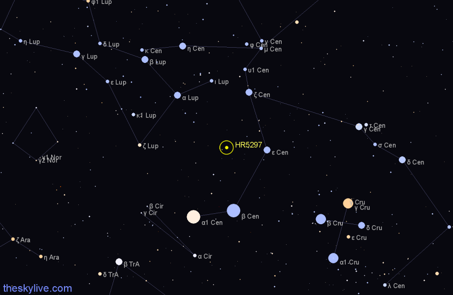 Finder chart HR5297 star