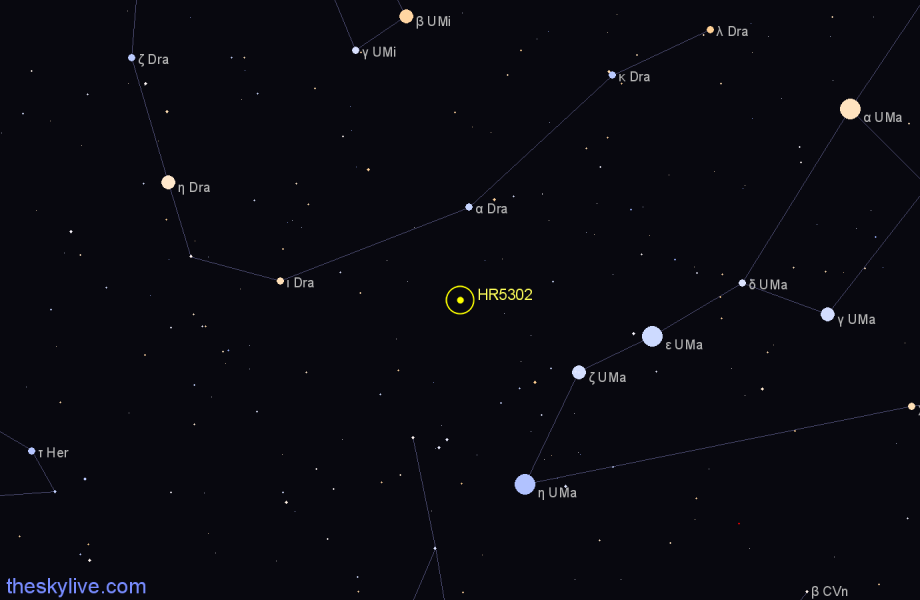 Finder chart HR5302 star