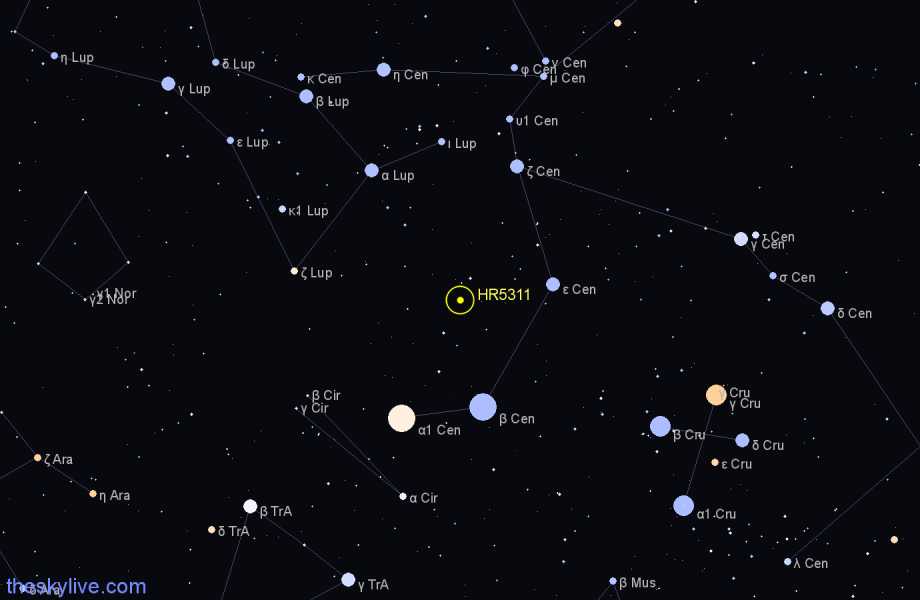 Finder chart HR5311 star
