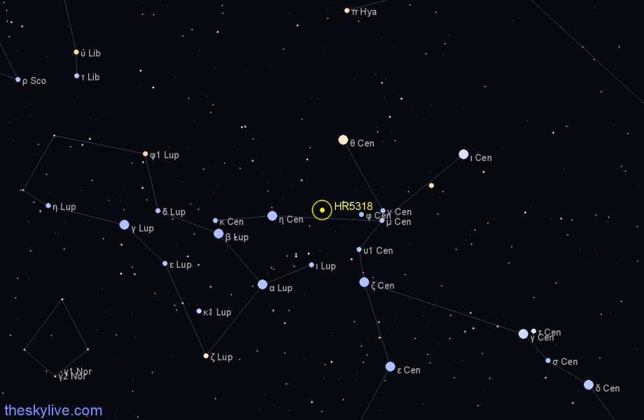 Finder chart HR5318 star
