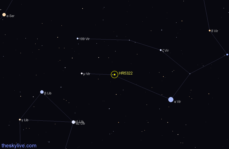 Finder chart HR5322 star