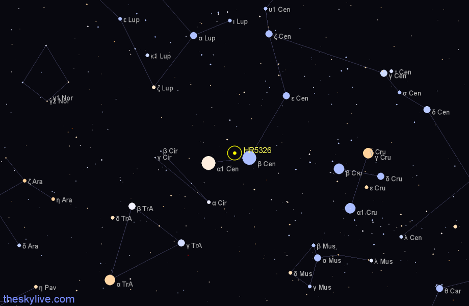 Finder chart HR5326 star