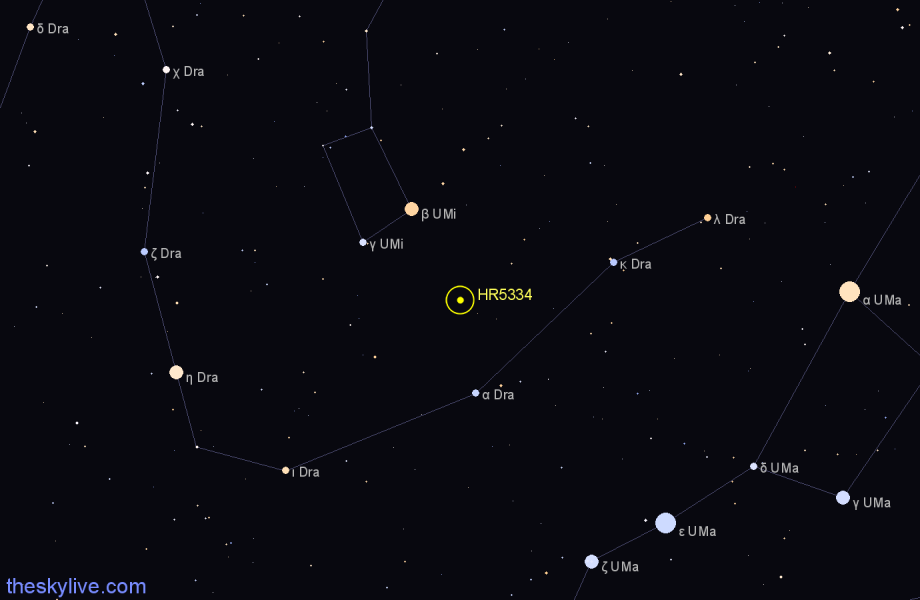 Finder chart HR5334 star